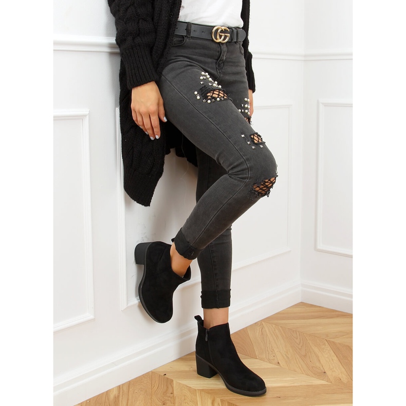 Bottines noires à talons 9B1003 Noir le noir 2