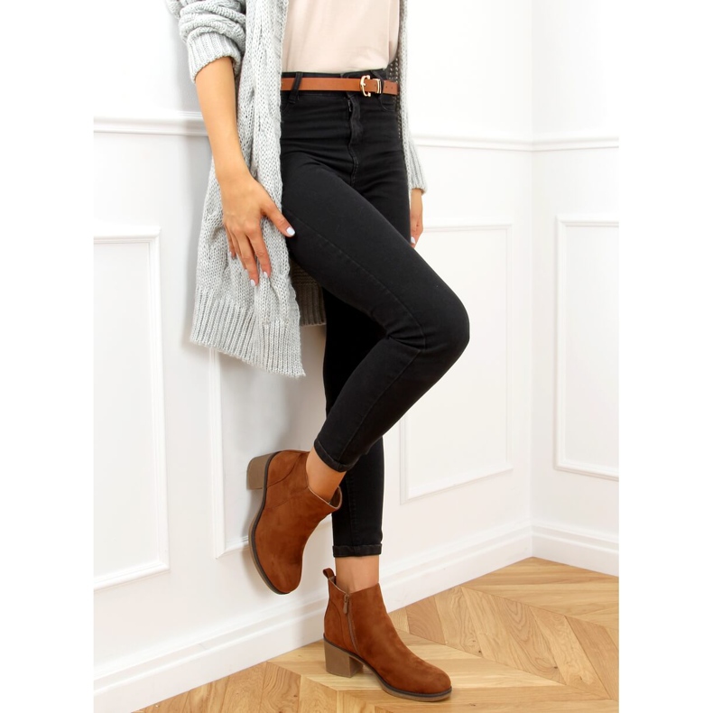 Bottines Talons Larges Marron 9B1003 Kaki brun 2 Bottines Talons Larges Marron 9B1003 Kaki brun 2