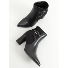 Bottines noires à talons E9306 Noir 1