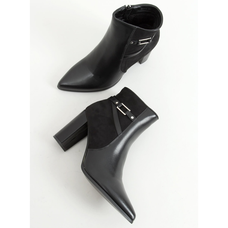 Bottines noires à talons E9306 Noir 1
