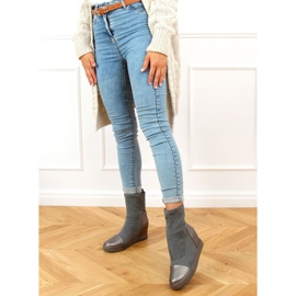 Gris Chaussette compensée à talons HQ887 Gris 1