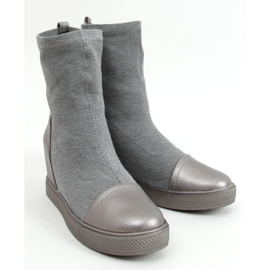 Gris Chaussette compensée à talons HQ887 Gris 3