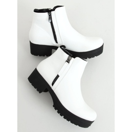 Blanc 9B1053 Bottines blanches à semelle épaisse 3