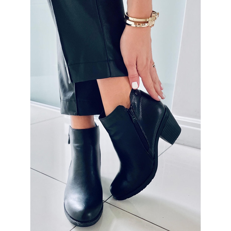 Bottines à talons noires 9B1037 Noir 1