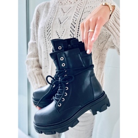 Bottines à lacets noir RQ379 Noir le noir 2