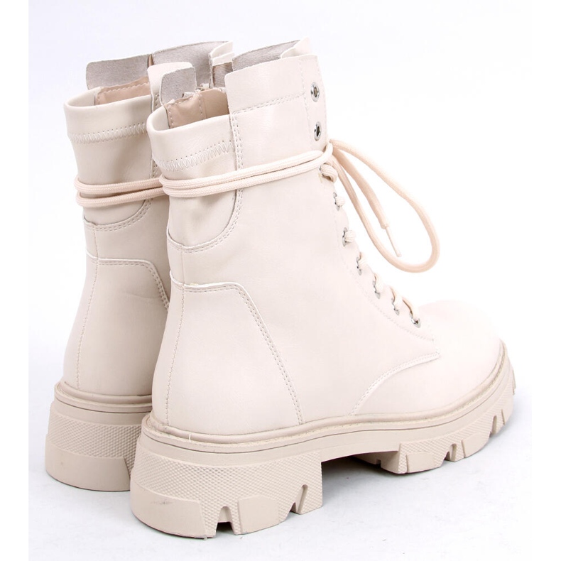 BM Bottines à lacets beige RQ379 Beige 2