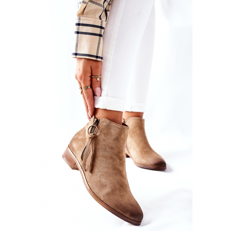 Vinceza Bottes Chaudes En Daim Femme Beige Janice 2