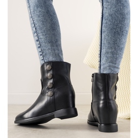 Bottines noires à talon caché de chez Impression le noir 1