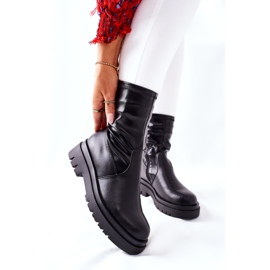 S.Barski Bottes pour femmes Doubler noires avec tige élastique le noir 2