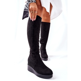 S.Barski Bottines Compensées En Daim S. Barski Noir Celina le noir 3
