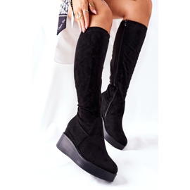S.Barski Bottines Compensées En Daim S. Barski Noir Celina le noir 4