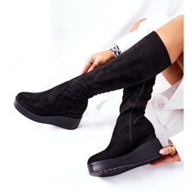 S.Barski Bottines Compensées En Daim S. Barski Noir Celina le noir 7