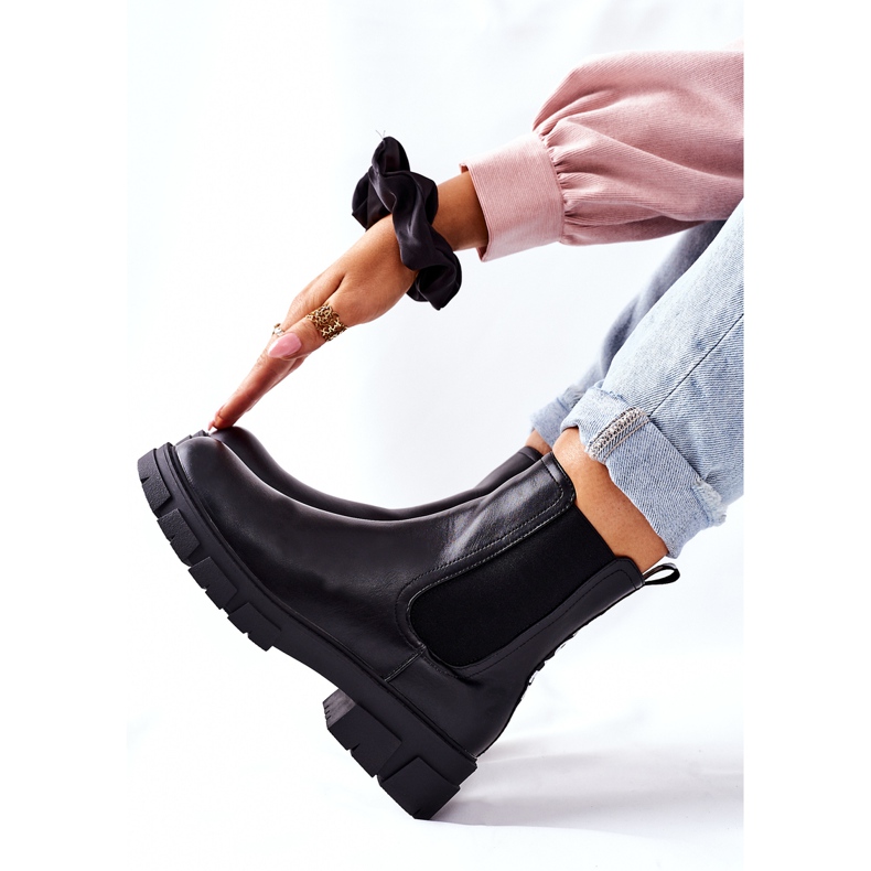 S.Barski Bottes chaudes noires pour femmes Jodhpur boots Roulette 1