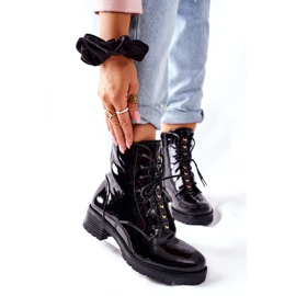 S.Barski Bottines Femme Laquées Noir Maniana 2