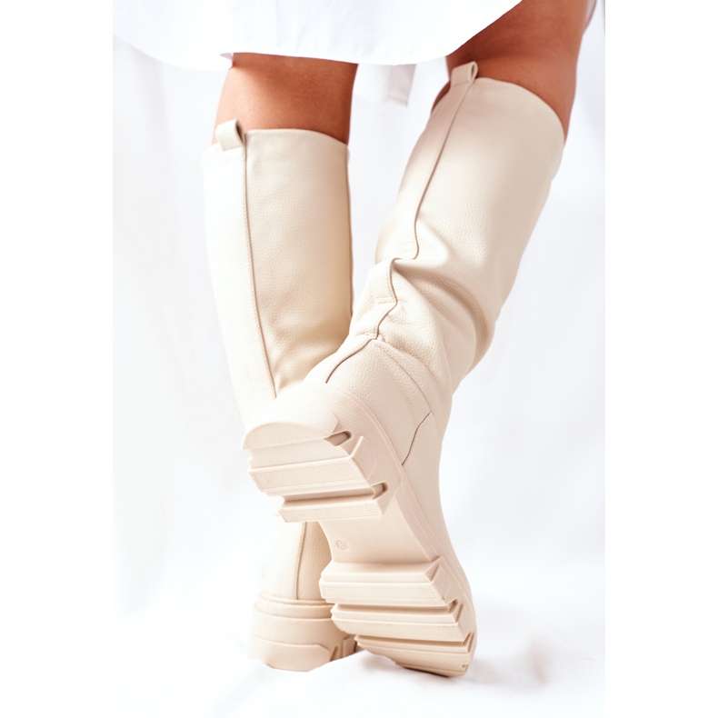 S.Barski Bottes Hautes Femme Beige Little Bit 1