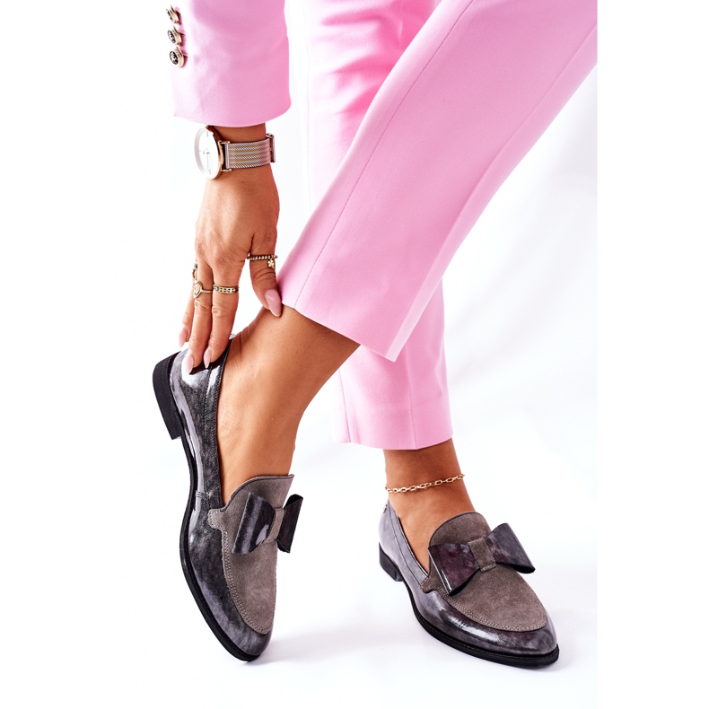 Mocassins Femme Brogues Maciejka Laqué Gris 04099-03 / 00-1 2 Mocassins Femme Brogues Maciejka Laqué Gris 04099-03 / 00-1 2