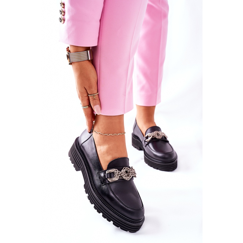 Mocassins Femme Mocassins Cuir Noir Laura Messi 2383 2