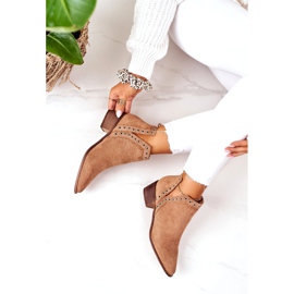 Boots ajourées à découpes, Camel Western beige 1