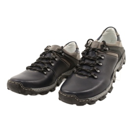 Bednarek Polish Shoes Chaussures de randonnée en cuir homme 116 bleu marin gris 2