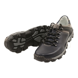 Bednarek Polish Shoes Chaussures de randonnée en cuir homme 116 bleu marine gris 3