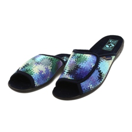 Chaussons Femme Adanex 26264 Doux bleu marine bleu vert 2