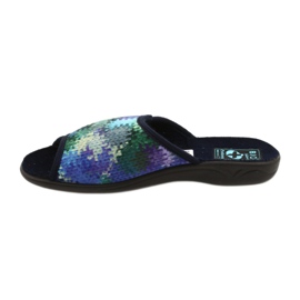 Chaussons Femme Adanex 26264 Doux bleu marine bleu vert 1