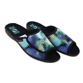 Chaussons Femme Adanex 26264 Doux bleu marine bleu vert 3