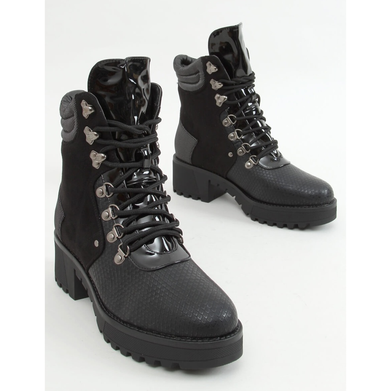 Bottines à lacets noires DF3712 Noir 1