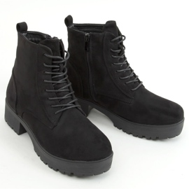 Boots à lacets semelle épaisse noir D130 Black le noir 1
