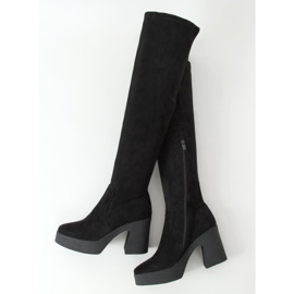 Cuissardes sur talon caoutchouc noir ST-58P Noir le noir 1