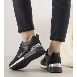 Baskets noires à motif peau de crocodile Zariza le noir 1