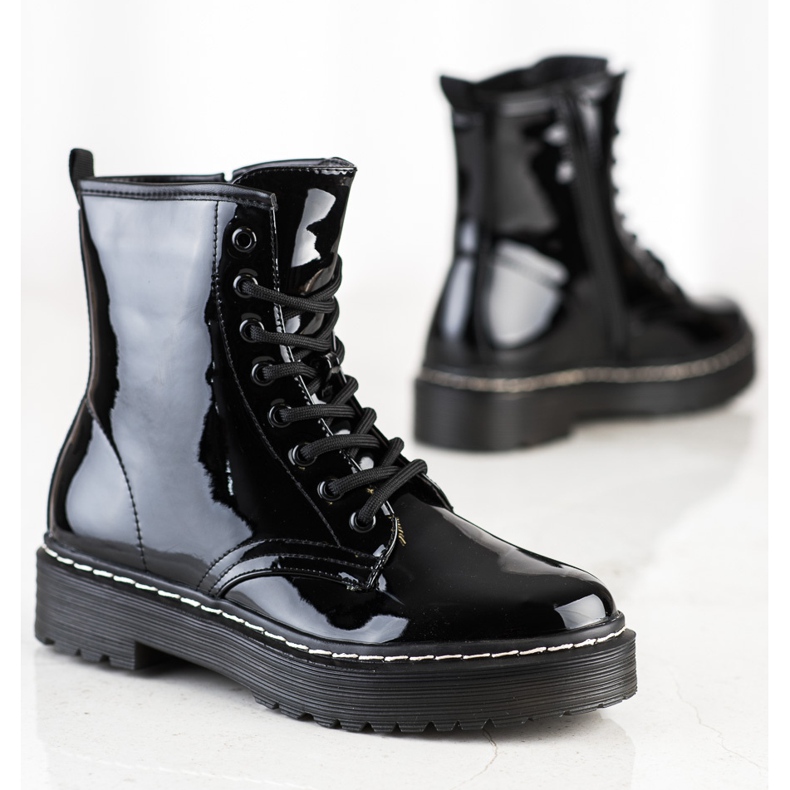 SHELOVET Bottes de travail noires avec fourrure 1