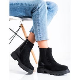 Evento Bottines à plateforme en daim le noir 4