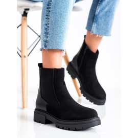 Evento Bottines à plateforme en daim le noir 3
