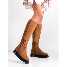 Seastar Bottes à plateforme en daim brun 2