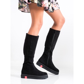Seastar Bottes à plateforme en daim le noir 2