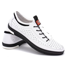 Polbut Chaussures d'été en cuir pour hommes K22 blanc blanche 3