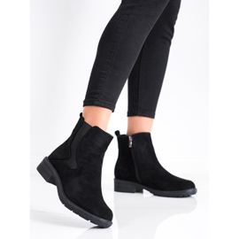 SHELOVET Bottines en daim noir le noir 3