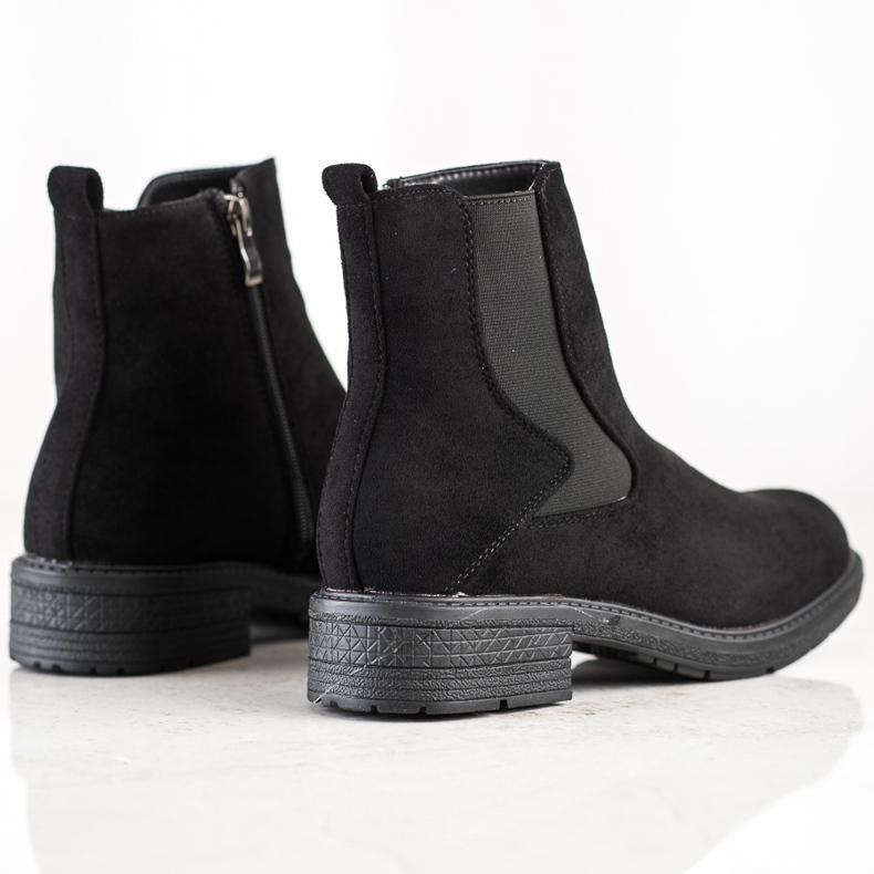 SHELOVET Bottines en daim noir 1