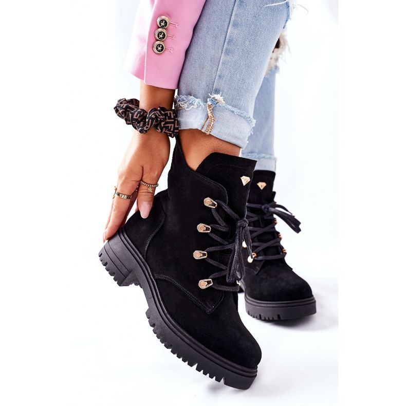Bottes en daim noires pour femmes Nicole 2674 2