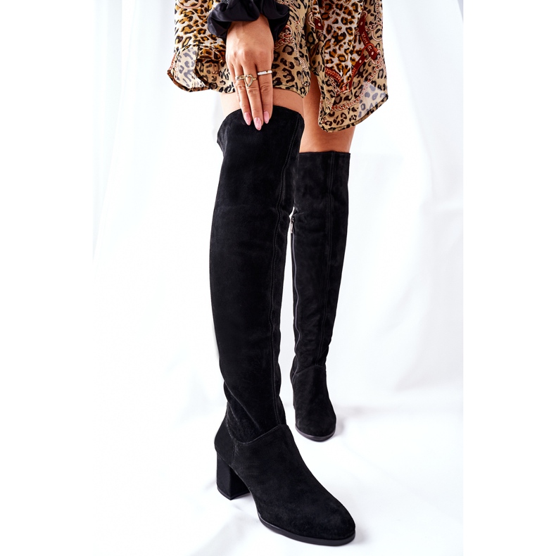 Bottes en daim noires Nicole 2582 2