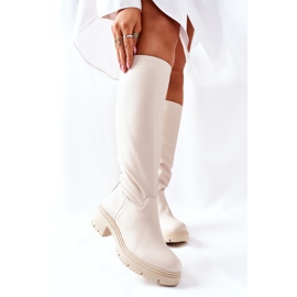 Bottines en cuir beige Nicole 2685 2