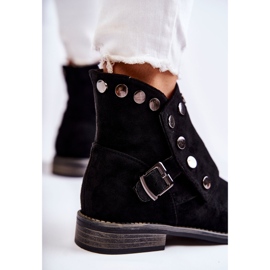 S.Barski Bottines Femme En Daim Avec Boucle S. Barski Noir Merk 2