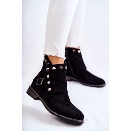 S.Barski Bottines Femme En Daim Avec Boucle S. Barski Noir Merk 1