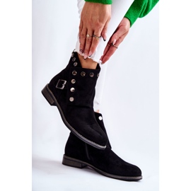 S.Barski Bottines Femme En Daim Avec Boucle S. Barski Noir Merk le noir 3