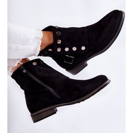 S.Barski Bottines Femme En Daim Avec Boucle S. Barski Noir Merk le noir 4