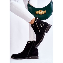 S.Barski Bottines Femme En Daim Avec Boucle S. Barski Noir Merk le noir 6