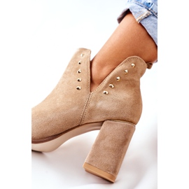 Lewski Shoes Bottines Femme En Daim Avec Découpes Lewski Beige Sable 3075 brun 1