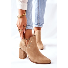 Lewski Shoes Bottines Femme En Daim Avec Découpes Lewski Beige Sable 3075 brun 2