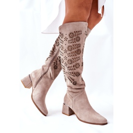 Lewski Shoes Boots Lewski Daim Ajourées Marron Romena brun 4
